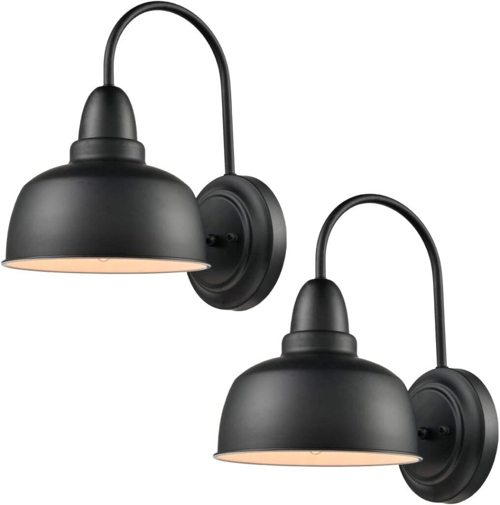 DIRYZON EUL Vintage Gooseneck Barn Light Indoor/Outdoor Wall Sconces Oil Rubbed Bronze Set of 2