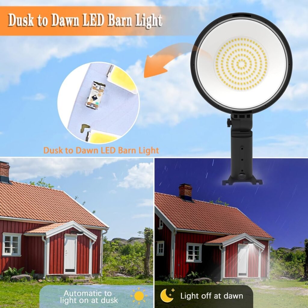 Mostop LED Barn Light 150W Dusk to Dawn Outdoor Yard Light with Photocell Sensor 12000lm 5000K Daylight, IP66 Waterproof Area Street Light for Barns Yard Garage Farm Outdoor Security Flood Lights